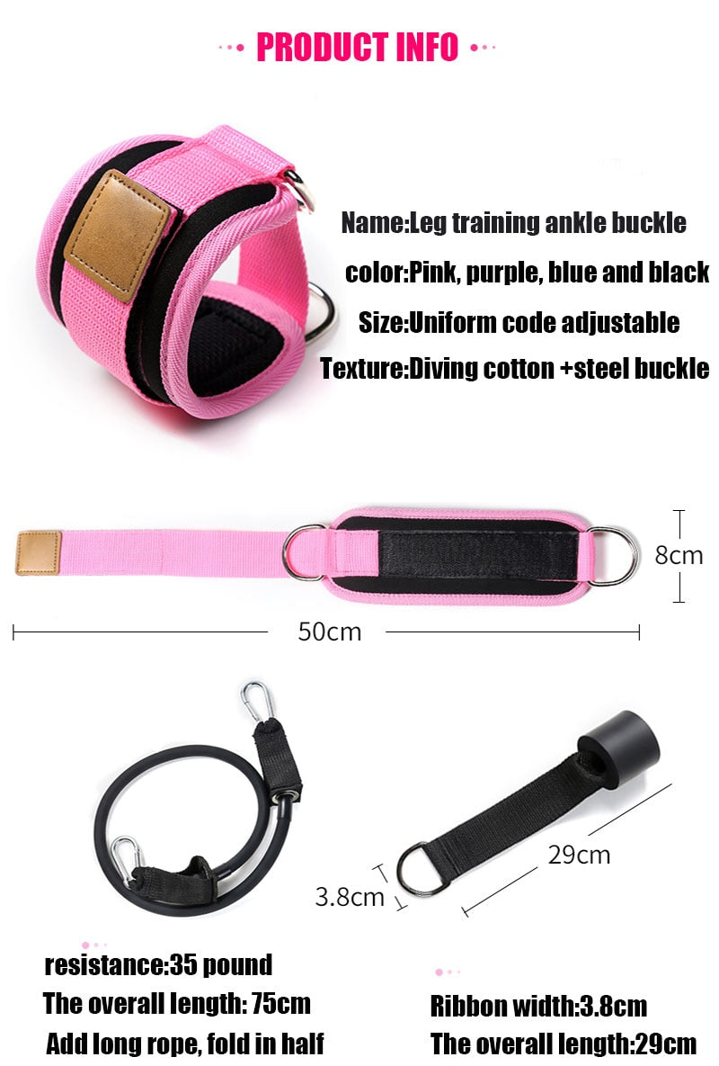 Resistance Bands Ankle Straps Cable Booty Leg Workout Fitness Equipment Set