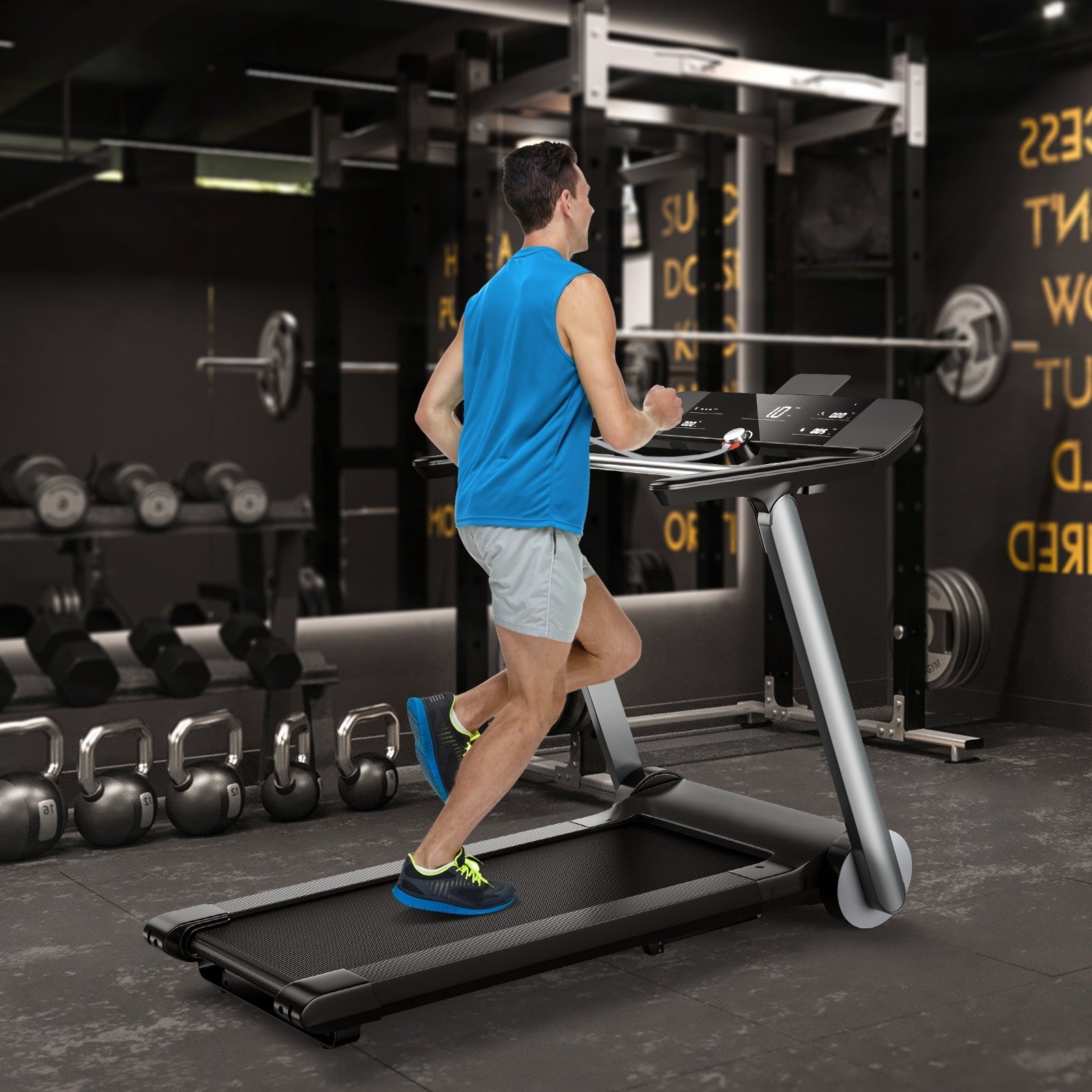 Italian Design Folding Treadmill Heart Rate Belt Fitness Home Running Machine