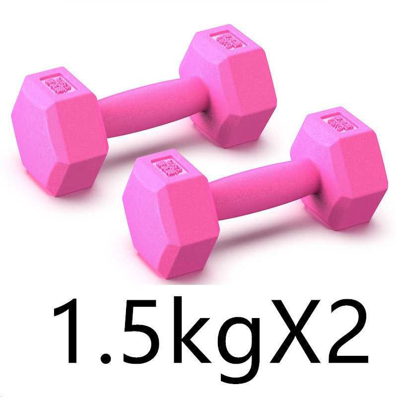 Rubber Coated Dumbbells Home Strength Training Arm Muscle Fitness Equipment