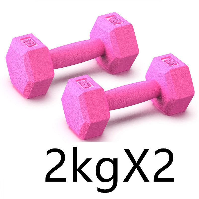 Rubber Coated Dumbbells Home Strength Training Arm Muscle Fitness Equipment