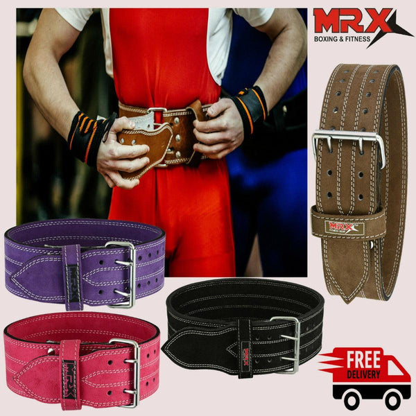 Powerlifting Leather Belt 4 Inch 10mm Gym Workout Support Belt