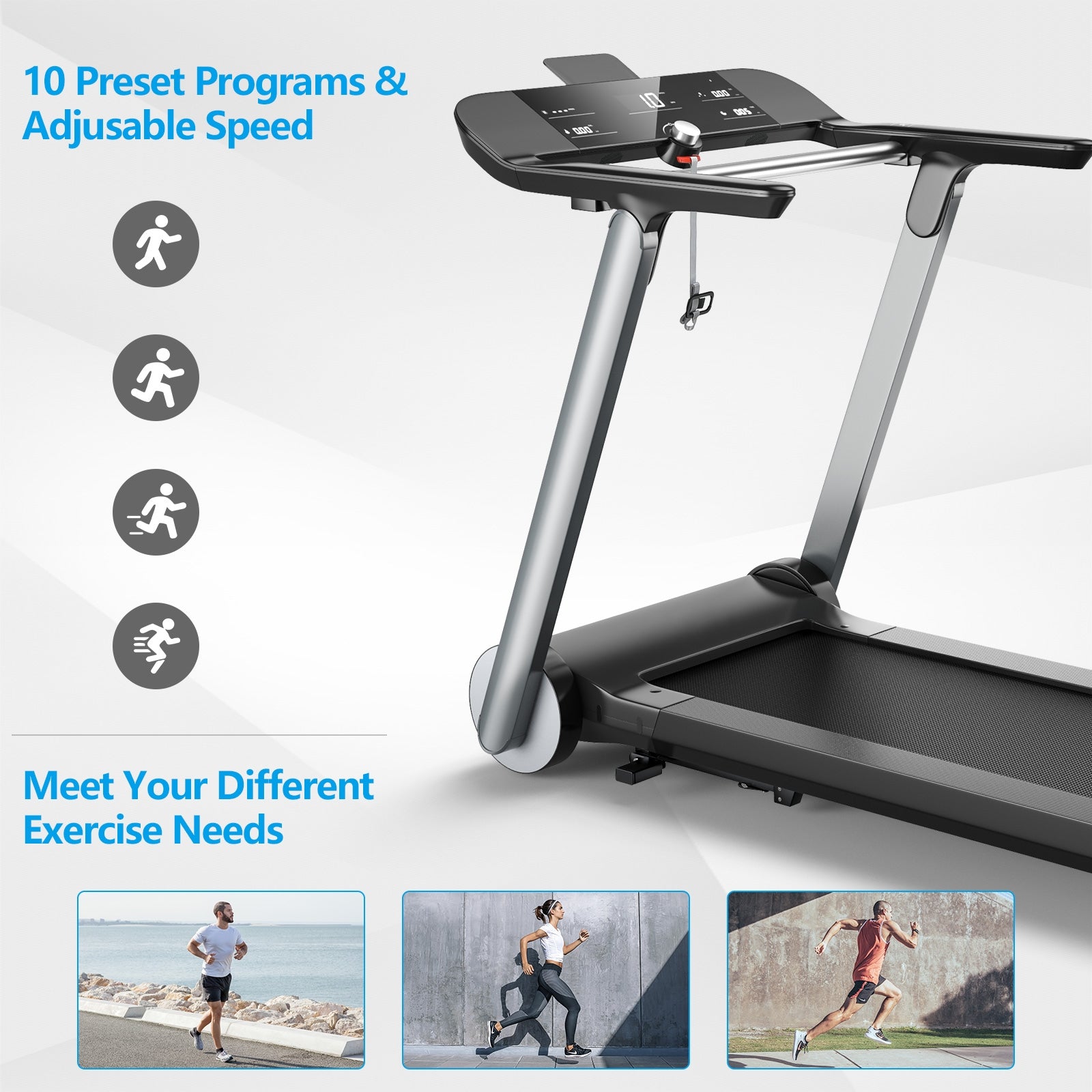Italian Design Folding Treadmill Heart Rate Belt Fitness Home Running Machine