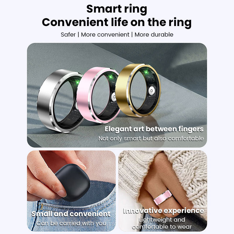 Smart Ring Heart Rate Sleep Fitness Tracker Waterproof 5ATM