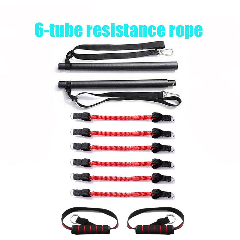 Pilates Resistance Band Stick Muscle Training Tension Bar Fitness Home Workout