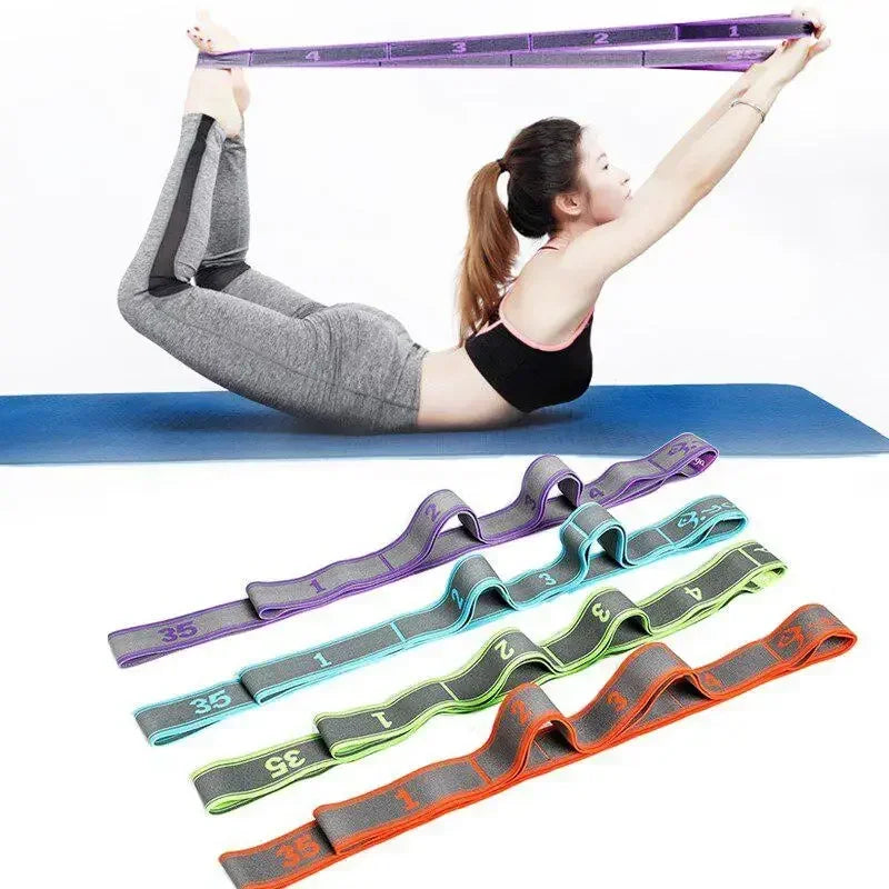 Yoga Stretch Strap Elastic Resistance Band Pilates Dance Flexibility Training