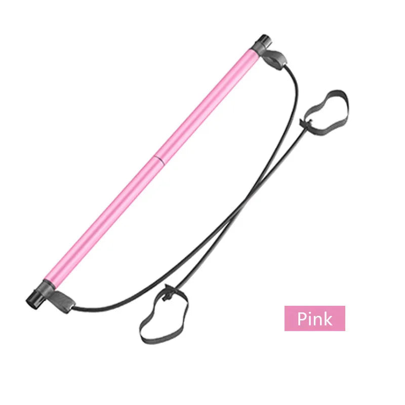 Portable Pilates Bar Resistance Band Stick Home Muscle Toning Workout Equipment