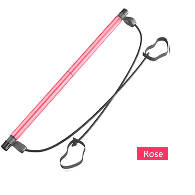 Portable Pilates Bar Resistance Band Stick Home Muscle Toning Workout Equipment