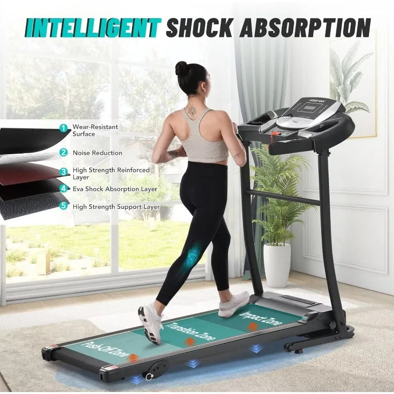 Merax Electric Folding Treadmill Motorized Running Machine with Built-In Speakers