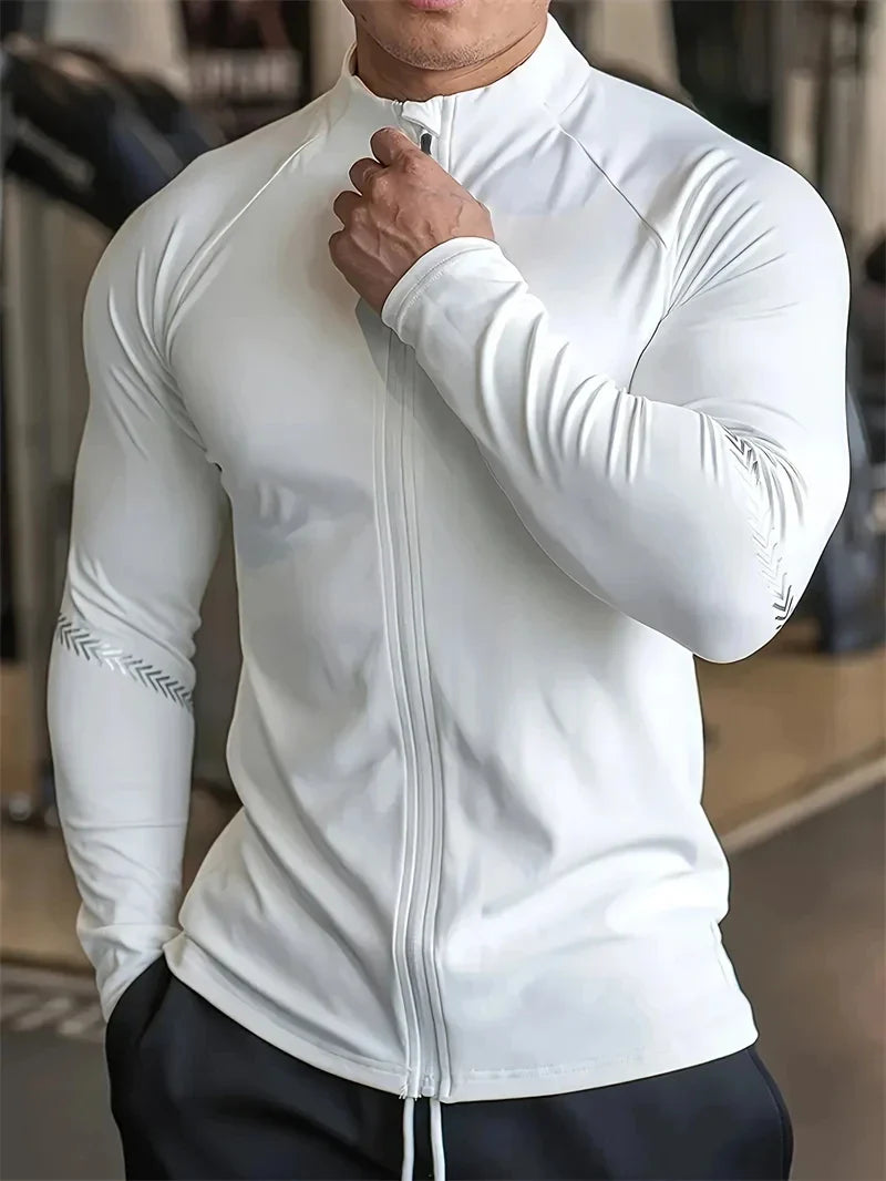 Men's Compression Sports Jacket Quick Dry Gym Running Fitness Activewear Top