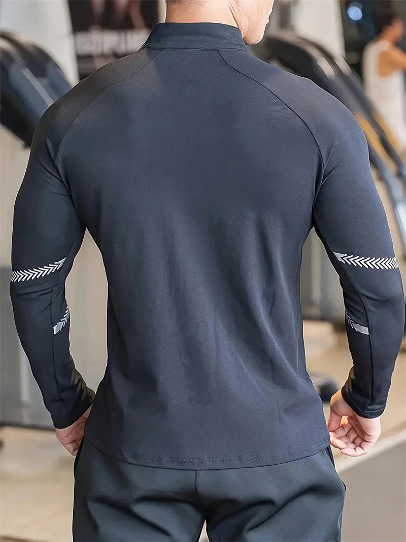 Men's Compression Sports Jacket Quick Dry Gym Running Fitness Activewear Top