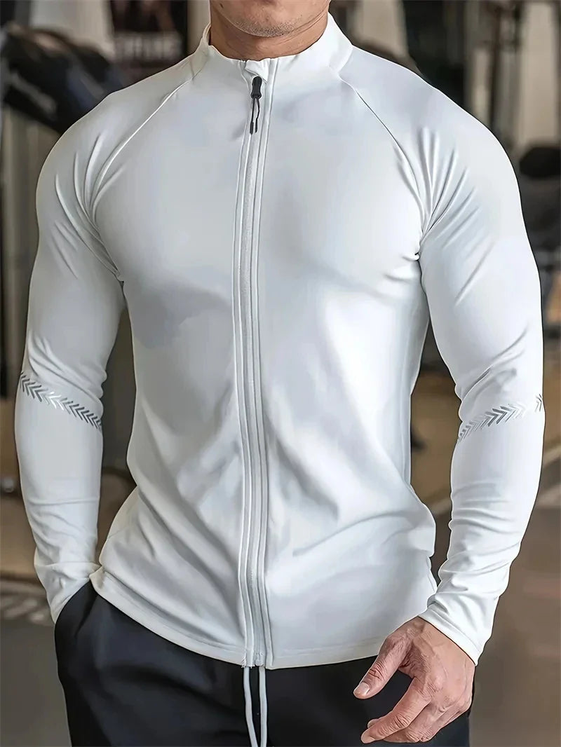 Men's Compression Sports Jacket Quick Dry Gym Running Fitness Activewear Top