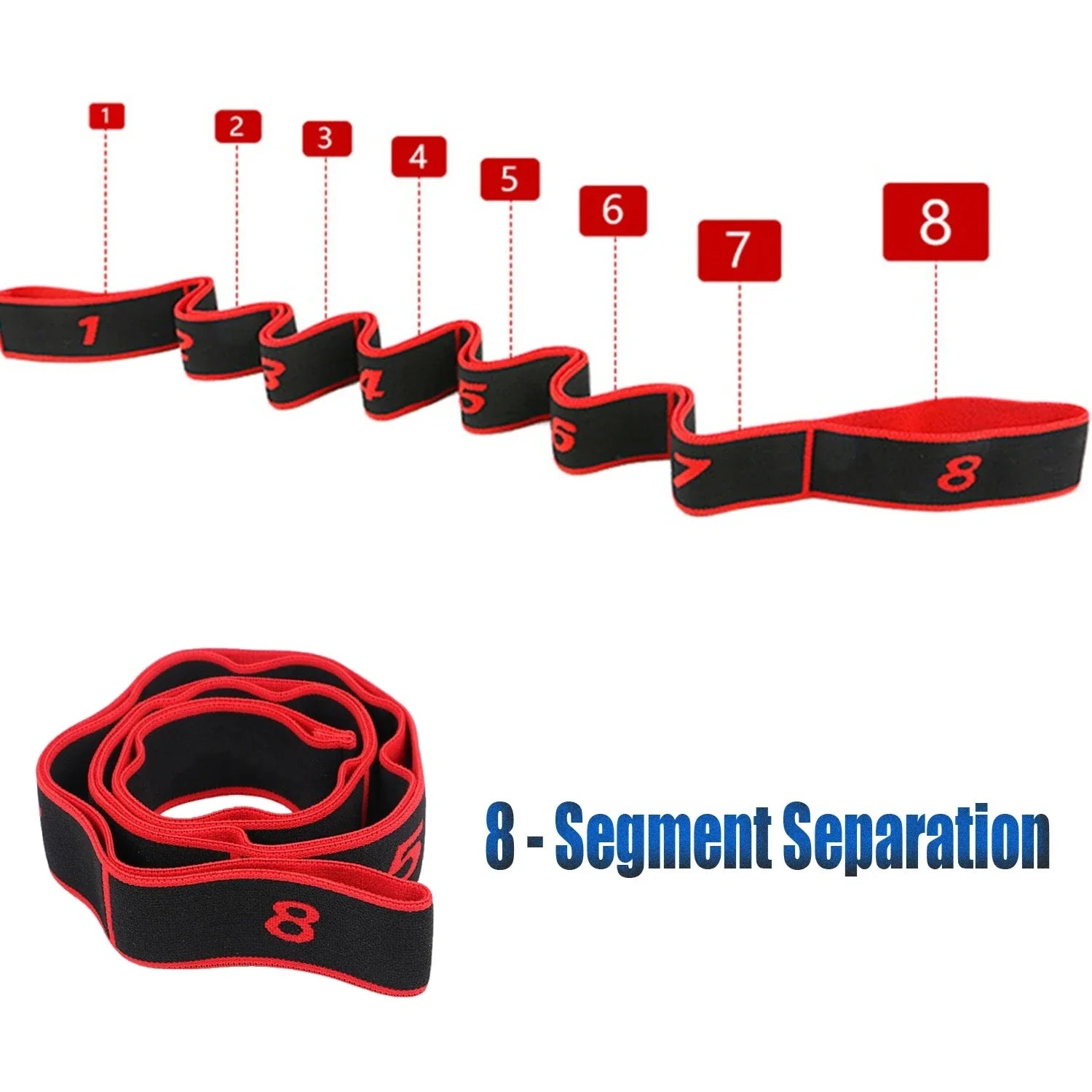 Multi Loop Yoga Stretch Resistance Band Flexibility Training Exercise Strap