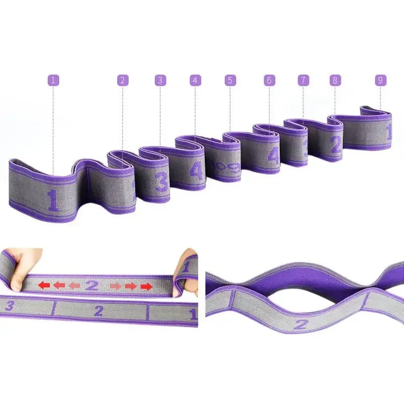 Yoga Stretch Strap Elastic Resistance Band Pilates Dance Flexibility Training