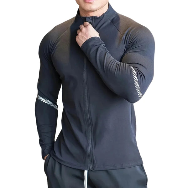 Men's Compression Sports Jacket Quick Dry Gym Running Fitness Activewear Top