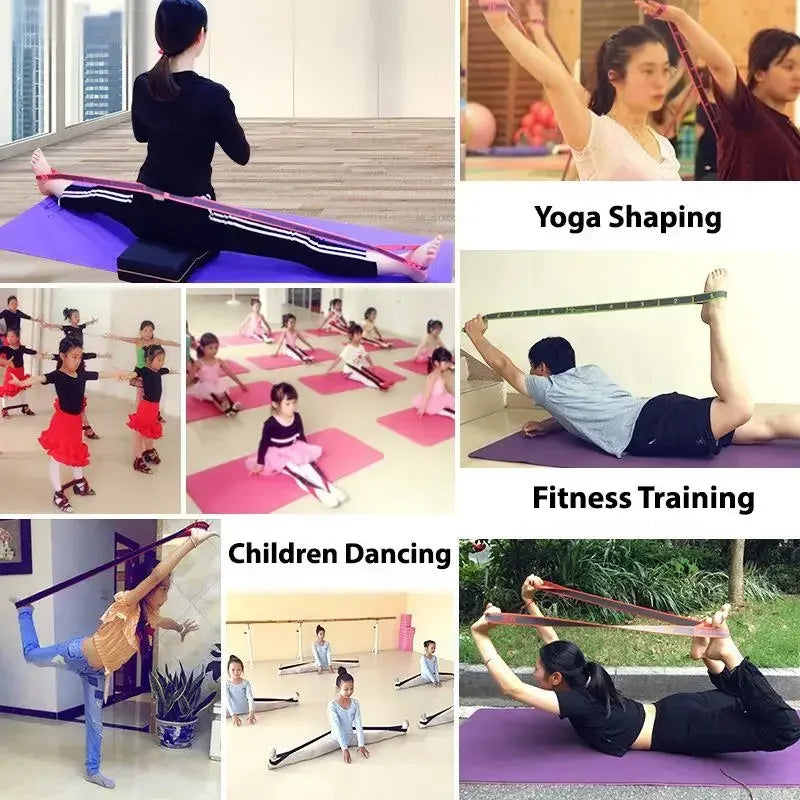 Yoga Stretch Strap Elastic Resistance Band Pilates Dance Flexibility Training