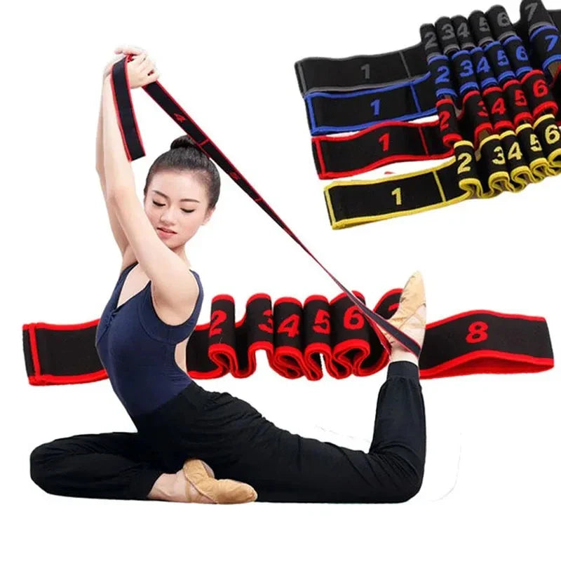 Multi Loop Yoga Stretch Resistance Band Flexibility Training Exercise Strap
