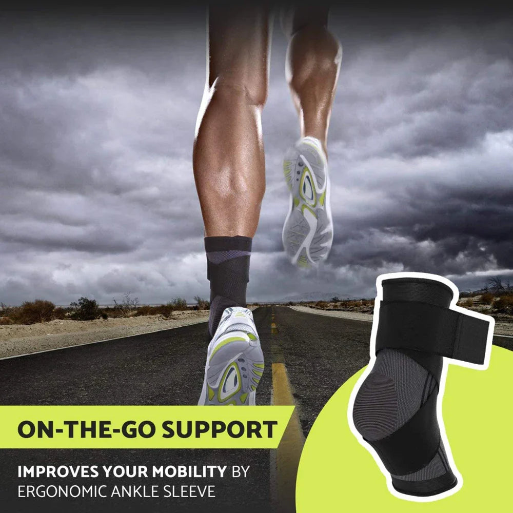 Sports Ankle Brace Compression Support Sleeve Elastic Foot Protection Gym Gear