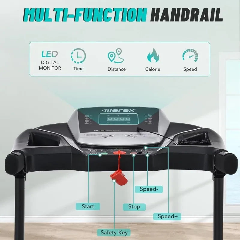 Merax Electric Folding Treadmill Motorized Running Machine with Built-In Speakers