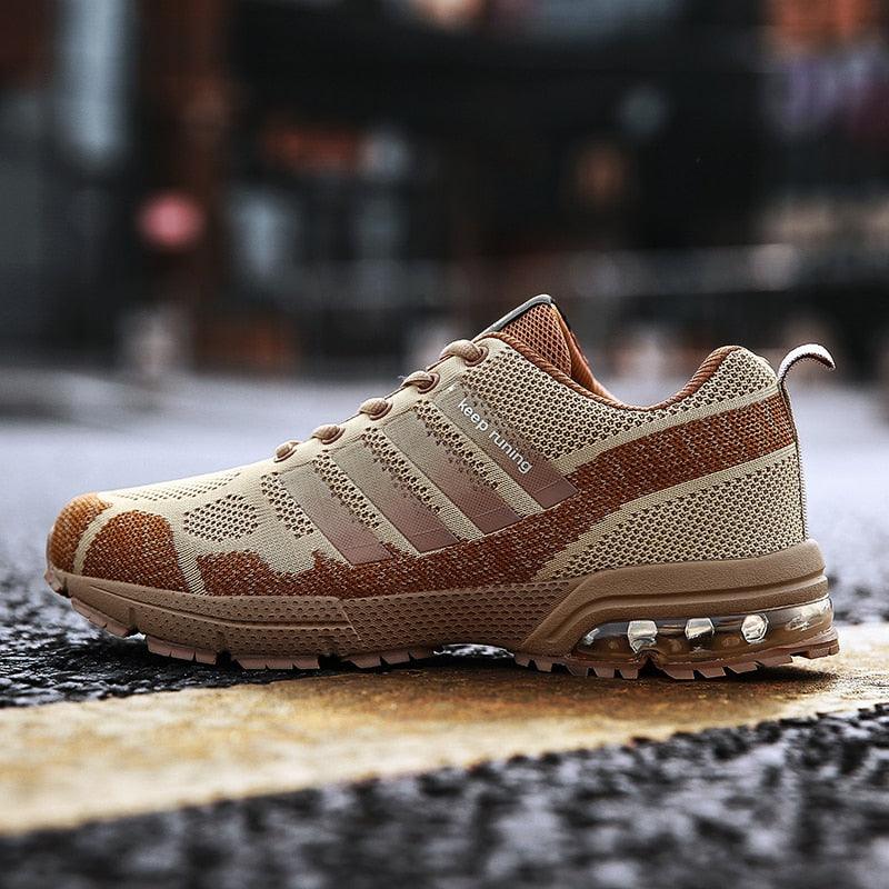 Men's Air Cushion Running Sneakers Breathable Lace-Up Athletic Jogging Shoes