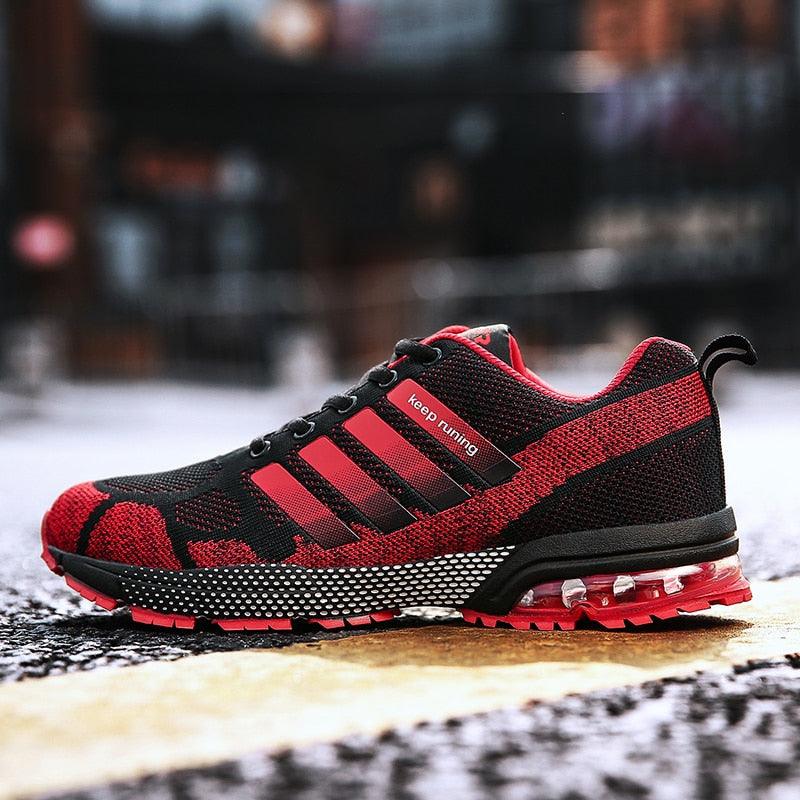 Men's Air Cushion Running Sneakers Breathable Lace-Up Athletic Jogging Shoes