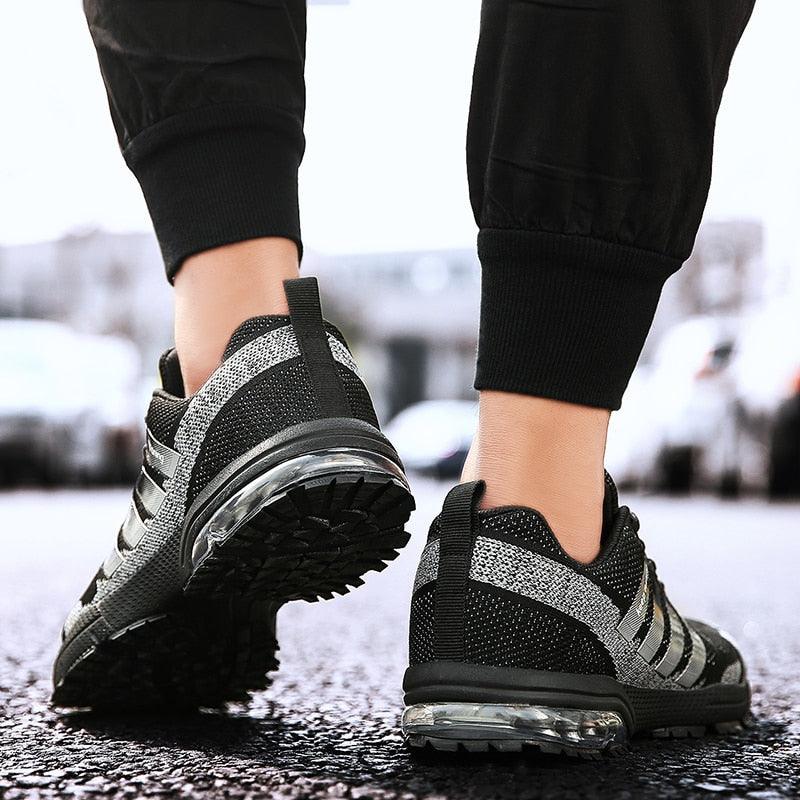 Men's Air Cushion Running Sneakers Breathable Lace-Up Athletic Jogging Shoes