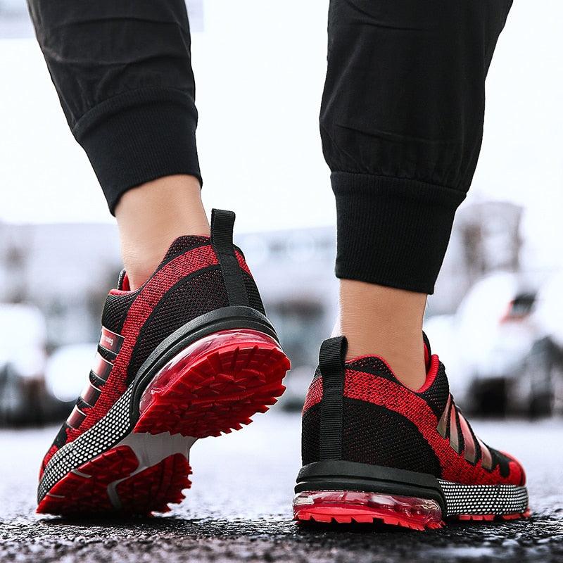 Men's Air Cushion Running Sneakers Breathable Lace-Up Athletic Jogging Shoes