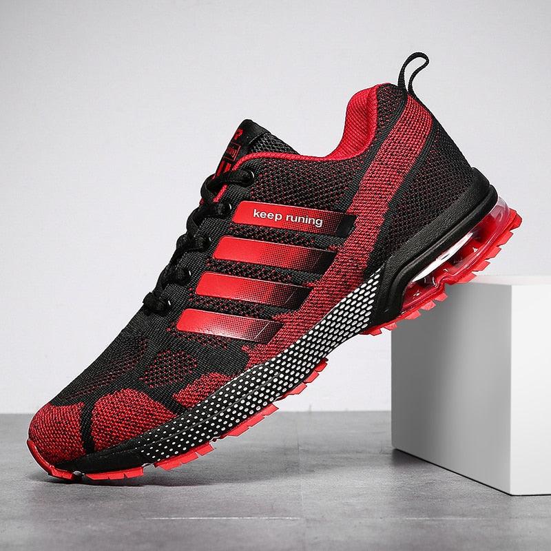 Men's Air Cushion Running Sneakers Breathable Lace-Up Athletic Jogging Shoes