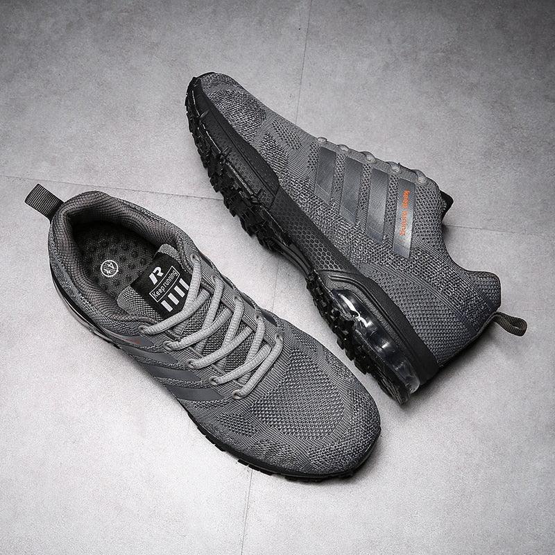 Men's Air Cushion Running Sneakers Breathable Lace-Up Athletic Jogging Shoes