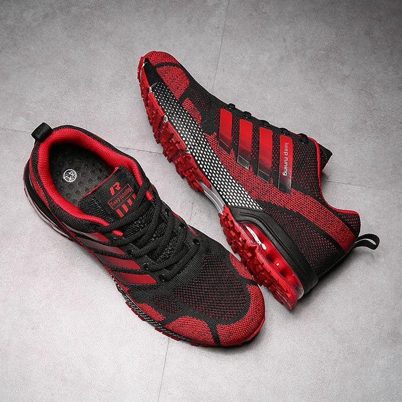 Men's Air Cushion Running Sneakers Breathable Lace-Up Athletic Jogging Shoes