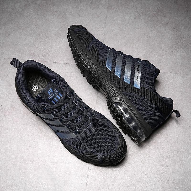 Men's Air Cushion Running Sneakers Breathable Lace-Up Athletic Jogging Shoes