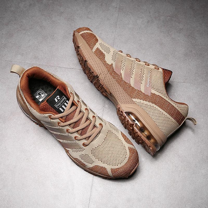 Men's Air Cushion Running Sneakers Breathable Lace-Up Athletic Jogging Shoes