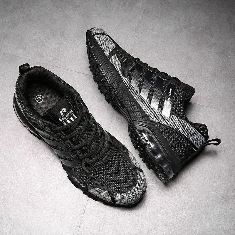 Men's Air Cushion Running Sneakers Breathable Lace-Up Athletic Jogging Shoes