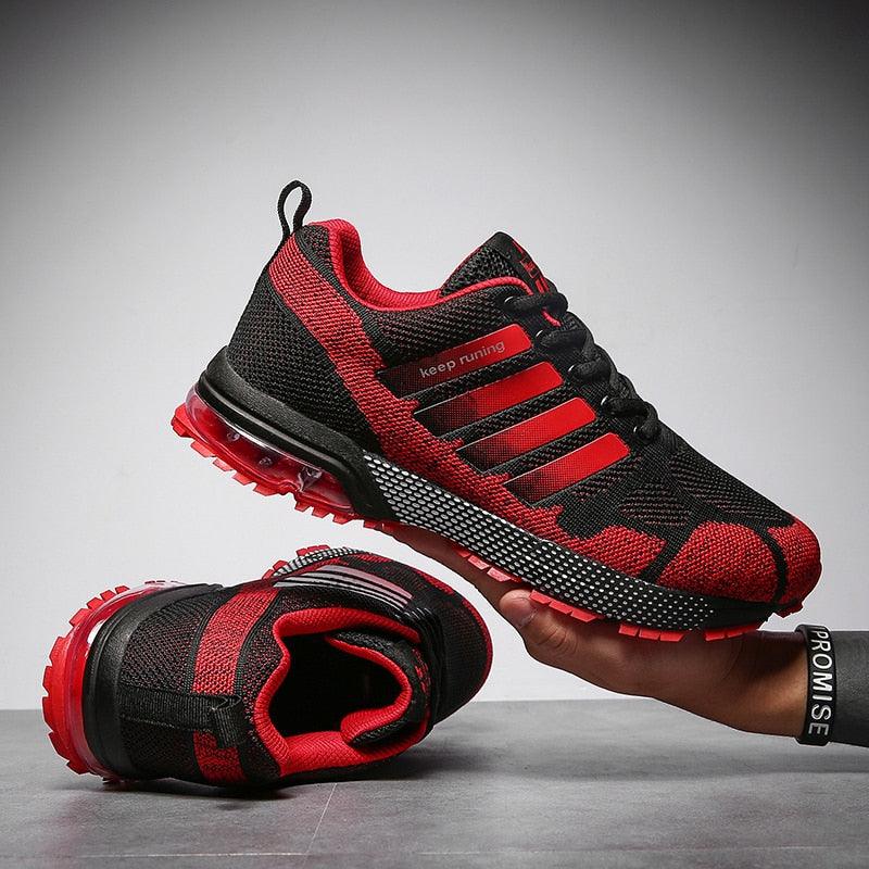 Men's Air Cushion Running Sneakers Breathable Lace-Up Athletic Jogging Shoes