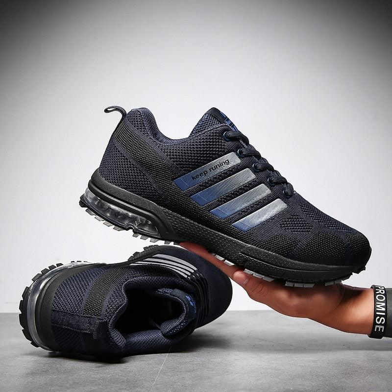 Men's Air Cushion Running Sneakers Breathable Lace-Up Athletic Jogging Shoes