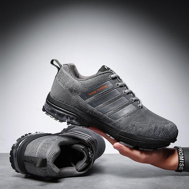 Men's Air Cushion Running Sneakers Breathable Lace-Up Athletic Jogging Shoes