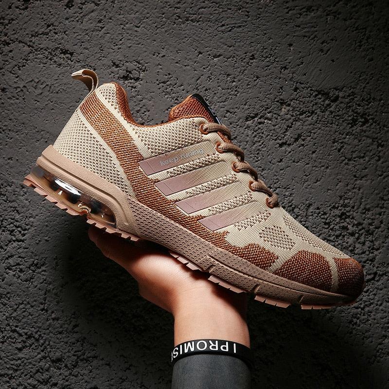 Men's Air Cushion Running Sneakers Breathable Lace-Up Athletic Jogging Shoes