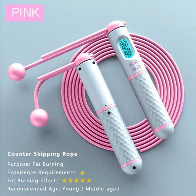 Digital Jump Rope Adjustable Weighted Speed Counter Calorie Fitness Skipping Rope