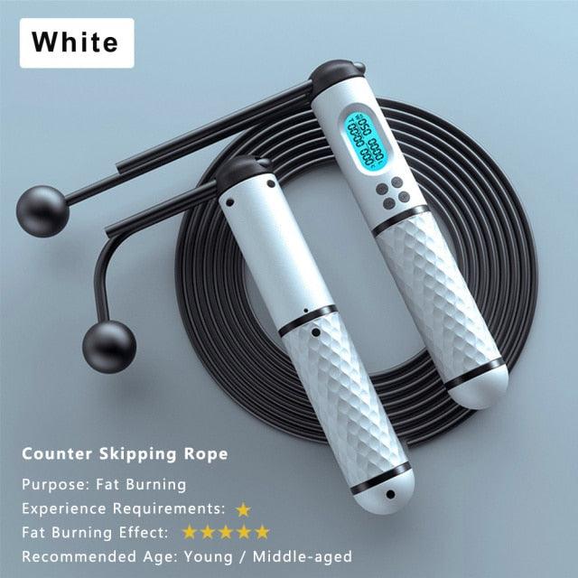 Digital Jump Rope Adjustable Weighted Speed Counter Calorie Fitness Skipping Rope