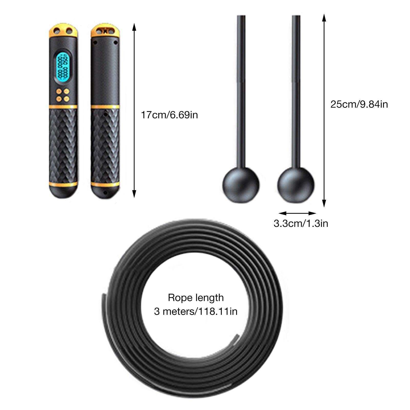 Digital Jump Rope Adjustable Weighted Speed Counter Calorie Fitness Skipping Rope