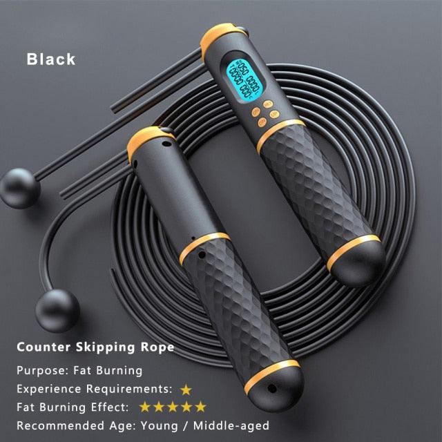 Digital Jump Rope Adjustable Weighted Speed Counter Calorie Fitness Skipping Rope