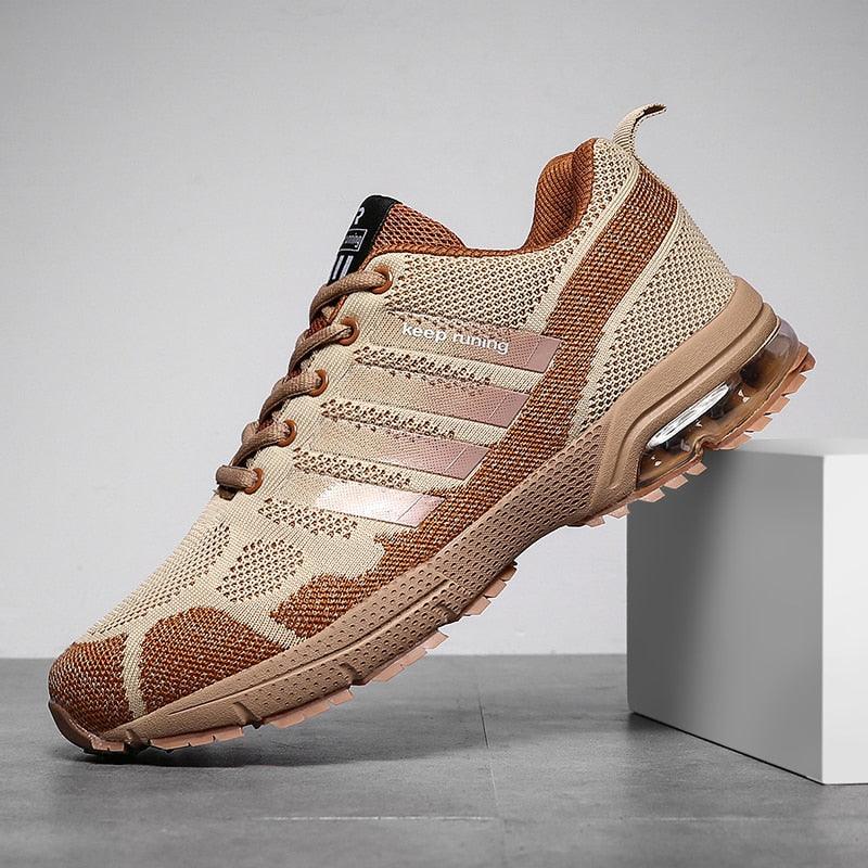 Men's Air Cushion Running Sneakers Breathable Lace-Up Athletic Jogging Shoes