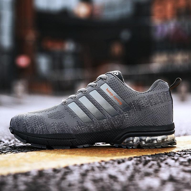Men's Air Cushion Running Sneakers Breathable Lace-Up Athletic Jogging Shoes