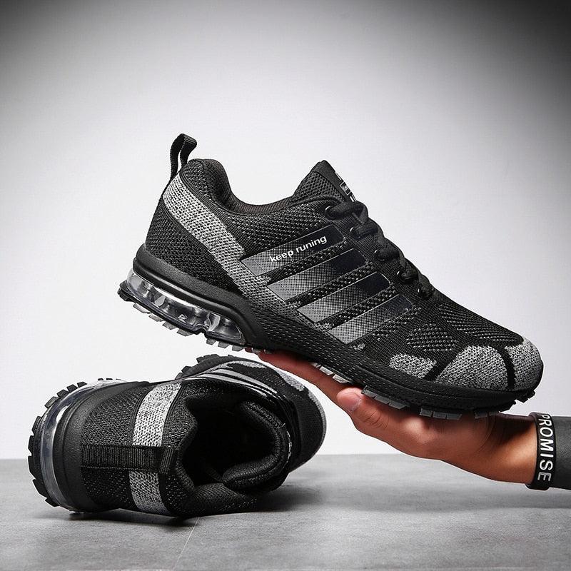 Men's Air Cushion Running Sneakers Breathable Lace-Up Athletic Jogging Shoes