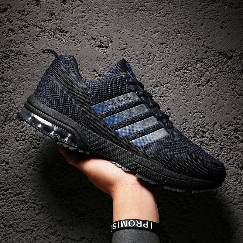 Men's Air Cushion Running Sneakers Breathable Lace-Up Athletic Jogging Shoes