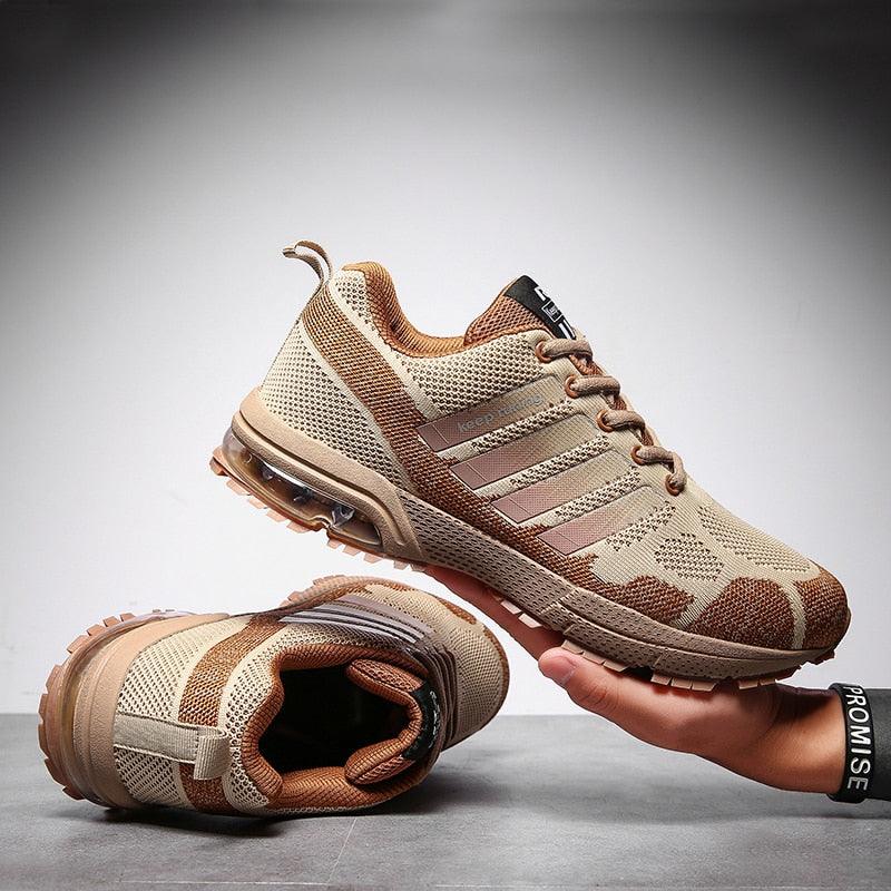 Men's Air Cushion Running Sneakers Breathable Lace-Up Athletic Jogging Shoes