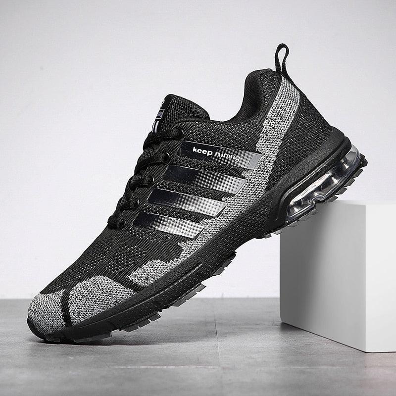 Men's Air Cushion Running Sneakers Breathable Lace-Up Athletic Jogging Shoes
