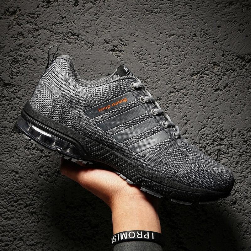 Men's Air Cushion Running Sneakers Breathable Lace-Up Athletic Jogging Shoes
