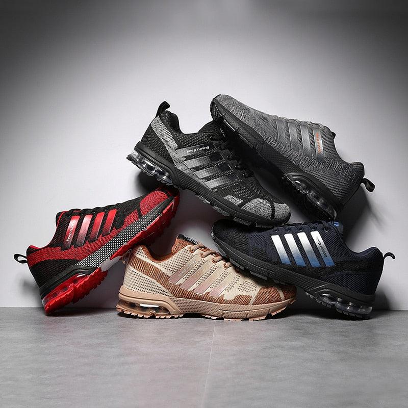 Men's Air Cushion Running Sneakers Breathable Lace-Up Athletic Jogging Shoes