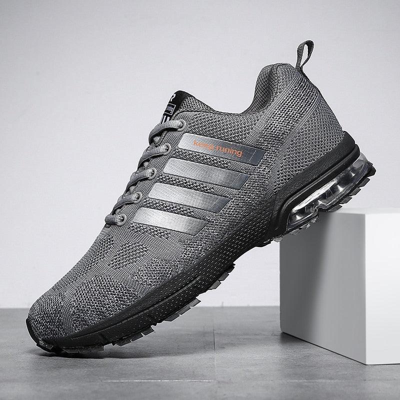 Men's Air Cushion Running Sneakers Breathable Lace-Up Athletic Jogging Shoes