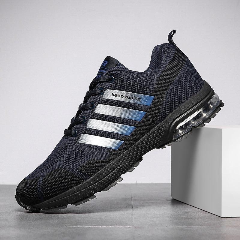 Men's Air Cushion Running Sneakers Breathable Lace-Up Athletic Jogging Shoes